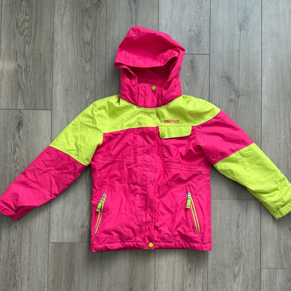 Marmot youth color block hooded  ski jacket
